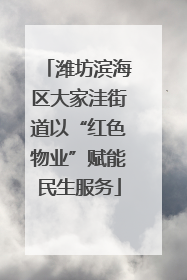 潍坊滨海区大家洼街道以“红色物业”赋能民生服务