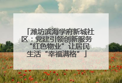 潍坊滨海学府新城社区：党建引领创新服务 “红色物业”让居民生活“幸福满格”