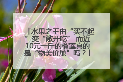 水果之王由“买不起”变“敞开吃” 而近10元一斤的榴莲真的是“物美价廉”吗？