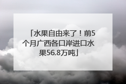 水果自由来了！前5个月广西各口岸进口水果56.8万吨