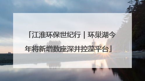 江淮环保世纪行｜环巢湖今年将新增数座深井控藻平台