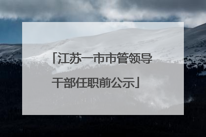 江苏一市市管领导干部任职前公示