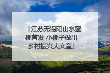 江苏无锡阳山水蜜桃首发 小桃子做出乡村振兴大文章