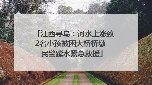 江西寻乌：河水上涨致2名小孩被困大桥桥墩 民警蹚水紧急救援