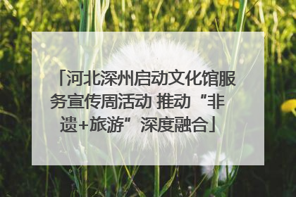 河北深州启动文化馆服务宣传周活动 推动“非遗+旅游”深度融合