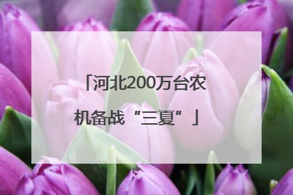 河北200万台农机备战“三夏”