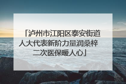 泸州市江阳区泰安街道人大代表新阶力量润桑梓 二次医保暖人心