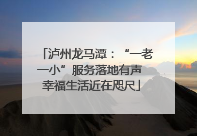 泸州龙马潭：“一老一小”服务落地有声 幸福生活近在咫尺