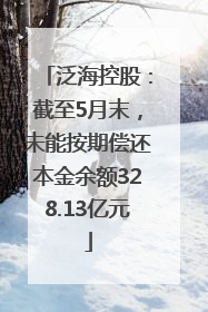 泛海控股：截至5月末，未能按期偿还本金余额328.13亿元