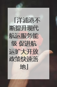 洋浦港不断提升现代航运服务能级 促进航运扩大开放政策快速落地