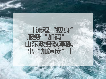 流程“瘦身”服务“加码” 山东政务改革跑出“加速度”