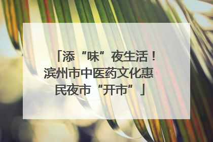 添“味”夜生活！滨州市中医药文化惠民夜市“开市”