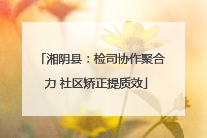 湘阴县：检司协作聚合力 社区矫正提质效