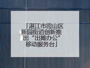 湛江市霞山区新园街道创新推出“出摊办公”移动服务台