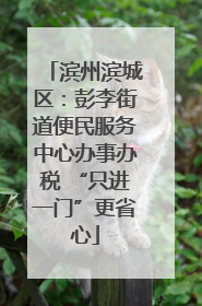 滨州滨城区：彭李街道便民服务中心办事办税 “只进一门”更省心