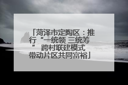 菏泽市定陶区：推行“一统领 三统筹” 跨村联建模式 带动片区共同富裕