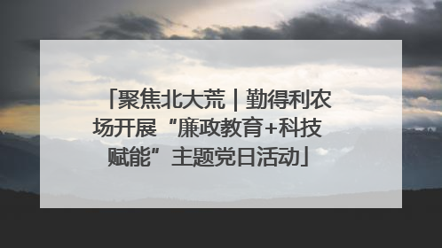 聚焦北大荒｜勤得利农场开展“廉政教育+科技赋能”主题党日活动
