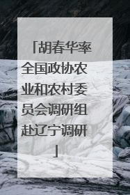 胡春华率全国政协农业和农村委员会调研组赴辽宁调研
