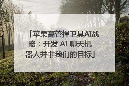苹果高管捍卫其AI战略：开发 AI 聊天机器人并非我们的目标