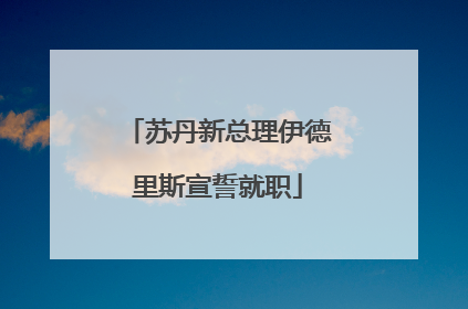 苏丹新总理伊德里斯宣誓就职