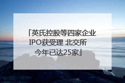 英氏控股等四家企业IPO获受理 北交所今年已达25家