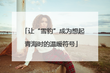 让“雪豹”成为想起青海时的温暖符号