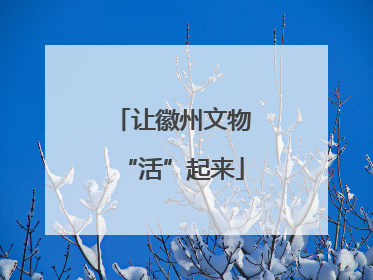 让徽州文物“活”起来
