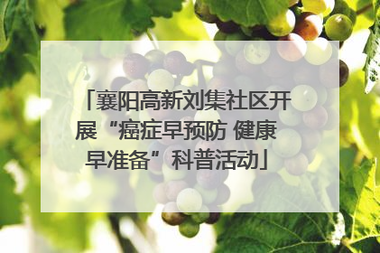 襄阳高新刘集社区开展“癌症早预防 健康早准备”科普活动
