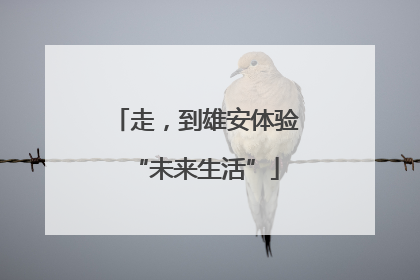 走，到雄安体验“未来生活”