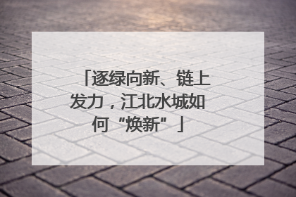 逐绿向新、链上发力，江北水城如何“焕新”