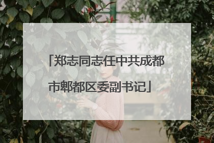 郑志同志任中共成都市郫都区委副书记