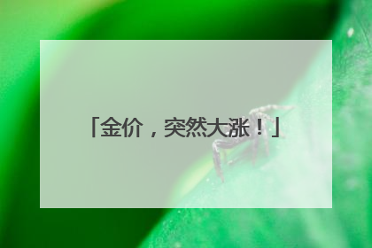 金价，突然大涨！