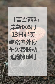 青岛西海岸新区6月13日起实施路内外停车欠费联动追缴机制