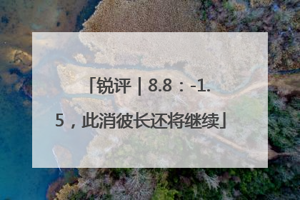 锐评｜8.8：-1.5，此消彼长还将继续