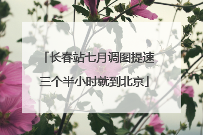 长春站七月调图提速 三个半小时就到北京