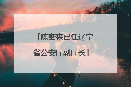 陈密森已任辽宁省公安厅副厅长