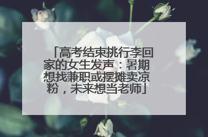 高考结束挑行李回家的女生发声：暑期想找兼职或摆摊卖凉粉，未来想当老师