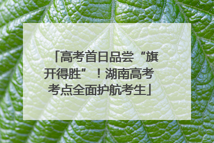 高考首日品尝“旗开得胜”！湖南高考考点全面护航考生