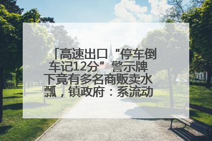 高速出口“停车倒车记12分”警示牌下竟有多名商贩卖水瓢，镇政府：系流动摊位，已多次劝离