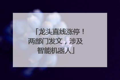 龙头直线涨停！两部门发文，涉及智能机器人