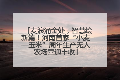 麦浪涌金处，智慧绘新篇！河南首家“小麦—玉米”周年生产无人农场喜迎丰收