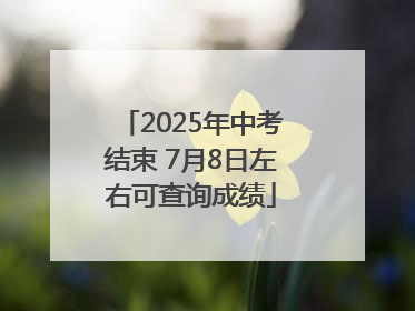 2025年中考结束 7月8日左右可查询成绩