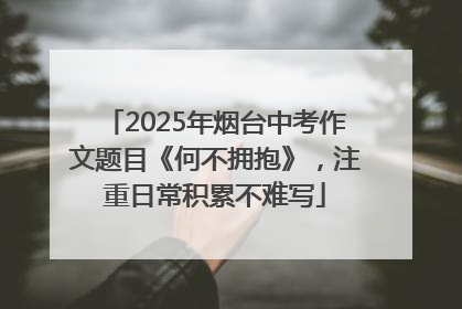 2025年烟台中考作文题目《何不拥抱》,注重日常积累不难写