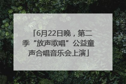 6月22日晚，第二季“放声歌唱”公益童声合唱音乐会上演